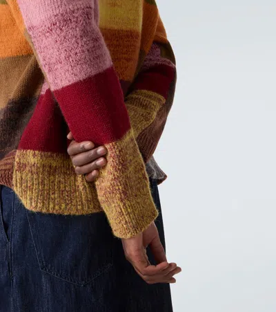 Dries Van Noten Marti Crew Neck Knite With Check Motif Knitwear Multicolor In Multi