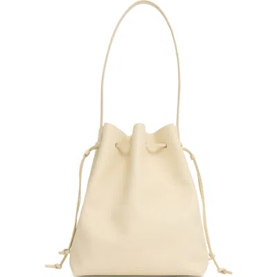Mansur Gavriel Everyday Cabas Leather Drawstring Bucket Bag In Yellow