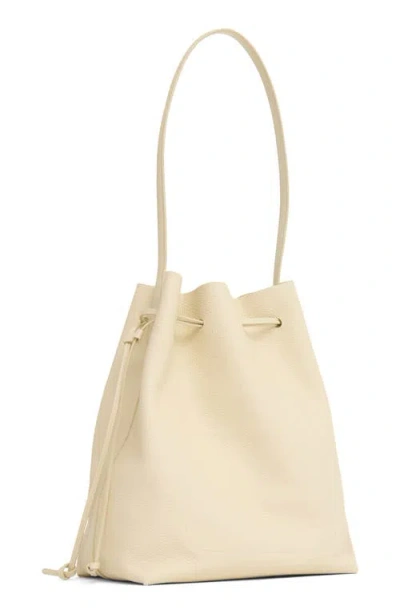 Mansur Gavriel Everyday Cabas Leather Drawstring Bucket Bag In Yellow