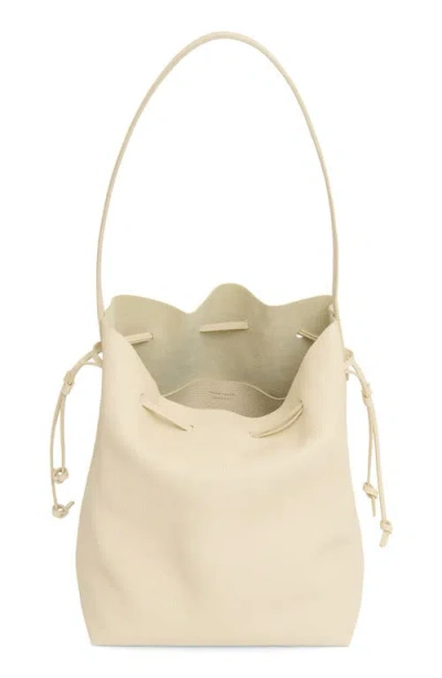 Mansur Gavriel Everyday Cabas Leather Drawstring Bucket Bag In Yellow