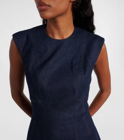 Veronica Beard Dulce Cotton-blend Denim Midi Dress In Blue