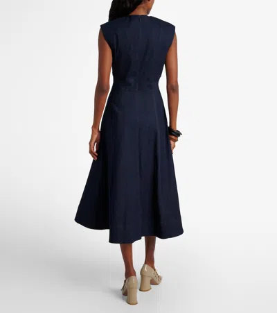 Veronica Beard Dulce Cotton-blend Denim Midi Dress In Blue