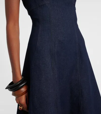 Veronica Beard Dulce Cotton-blend Denim Midi Dress In Blue