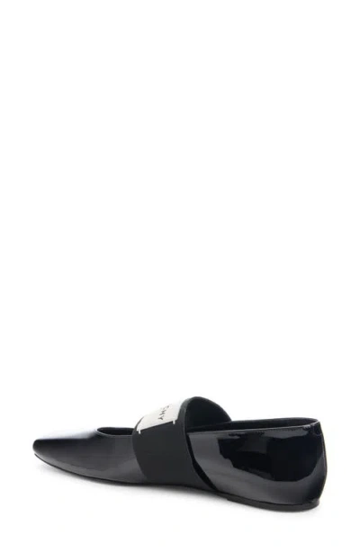 Givenchy Sliced Square Label Patent Leather Ballerina Flats In Black