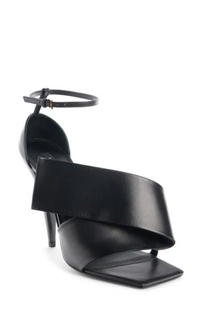 Givenchy Sliced Square Heeled Sandals In Leather In Black