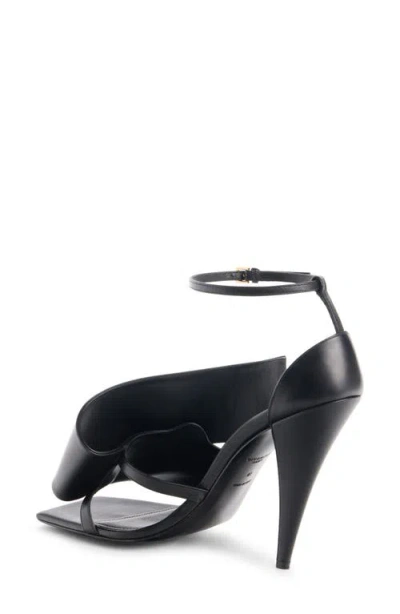Givenchy Sliced Square Heeled Sandals In Leather In Black