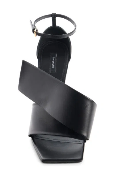 Givenchy Sliced Square Heeled Sandals In Leather In Black