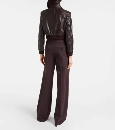 Dorothee Schumacher Sleek Statement Cropped Leather Jacket In Brown