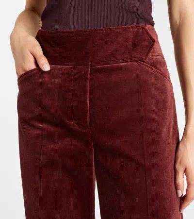 Dorothee Schumacher Twisted Structure Corduroy Flared Pants In Red