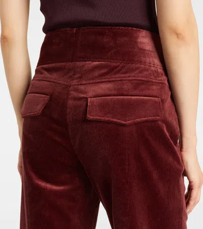 Dorothee Schumacher Twisted Structure Corduroy Flared Pants In Red