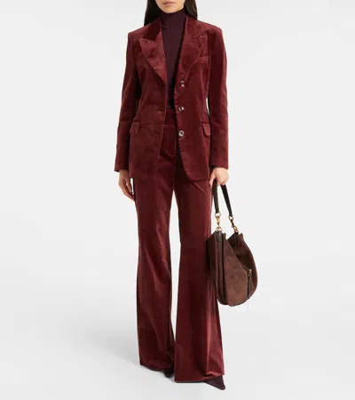 Dorothee Schumacher Twisted Structure Corduroy Flared Pants In Red
