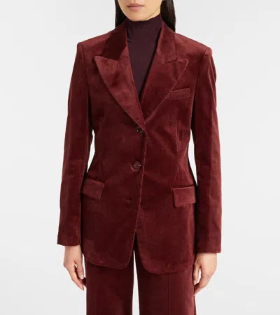 Dorothee Schumacher Twisted Structure Corduroy Blazer In Red