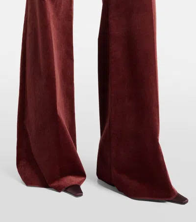 Dorothee Schumacher Twisted Structure Corduroy Flared Pants In Red