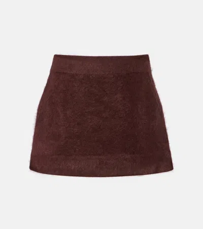 Dorothee Schumacher Fluffy Statement Wool-blend Miniskirt In Brown