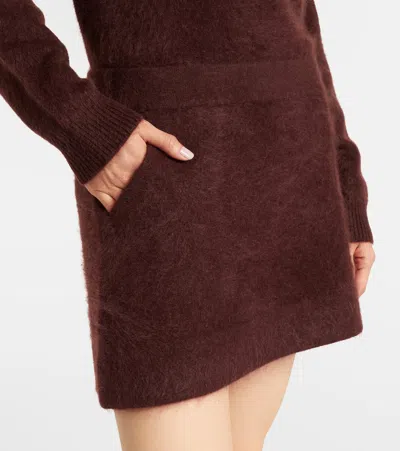 Dorothee Schumacher Fluffy Statement Wool-blend Miniskirt In Brown