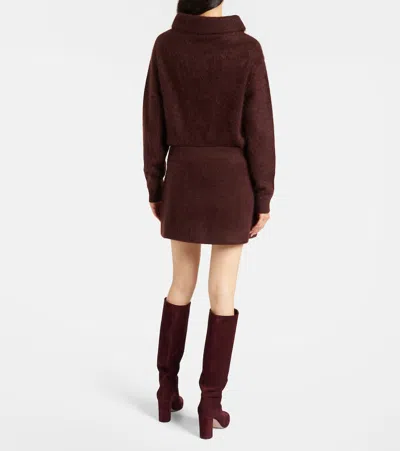 Dorothee Schumacher Fluffy Statement Wool-blend Miniskirt In Brown