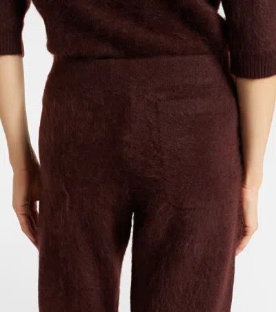 Dorothee Schumacher Fluffy Statement Wool And Cashmere-blend Flared Pants In Brown