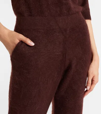 Dorothee Schumacher Fluffy Statement Wool And Cashmere-blend Flared Pants In Brown