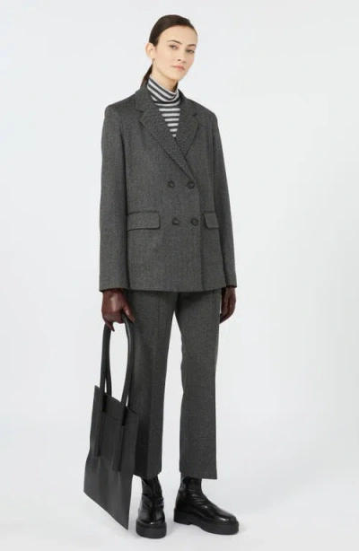 Mm By Max Mara Blasy Stripe Mock Neck Top In Black