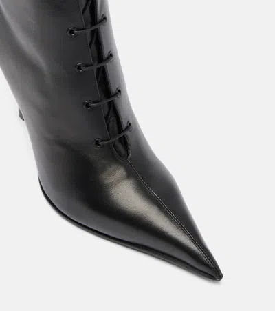 Alexander Mcqueen Leather Ankle Boots In Black