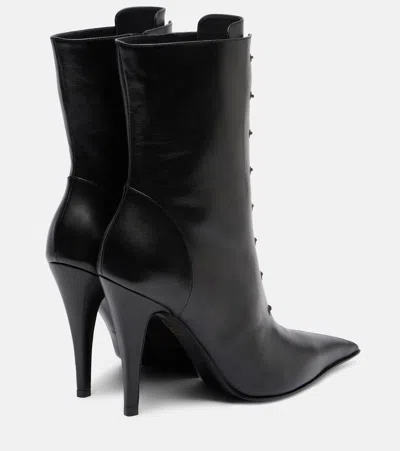 Alexander Mcqueen Leather Ankle Boots In Black