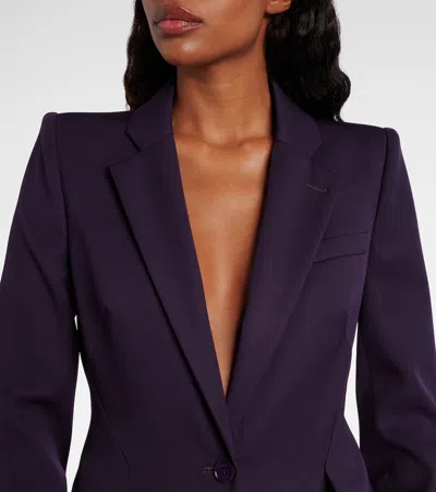 Alexander Mcqueen Grain De Poudre Wool Single-breasted Blazer In Purple