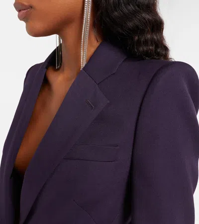 Alexander Mcqueen Grain De Poudre Wool Single-breasted Blazer In Purple