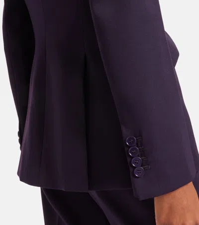 Alexander Mcqueen Grain De Poudre Wool Single-breasted Blazer In Purple