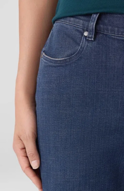 Eileen Fisher High Rise Ankle Straight Leg Jeans In Medium Indigo In Blue
