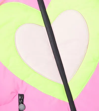 Stella Mccartney Kids Hearts Pink Ski Jacket In Pink
