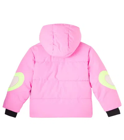 Stella Mccartney Kids Hearts Pink Ski Jacket In Pink
