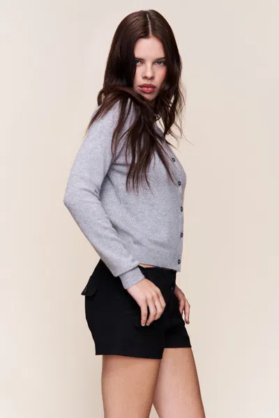 Danielle Guizio Ny June Relaxed Wool Cardigan In Gray