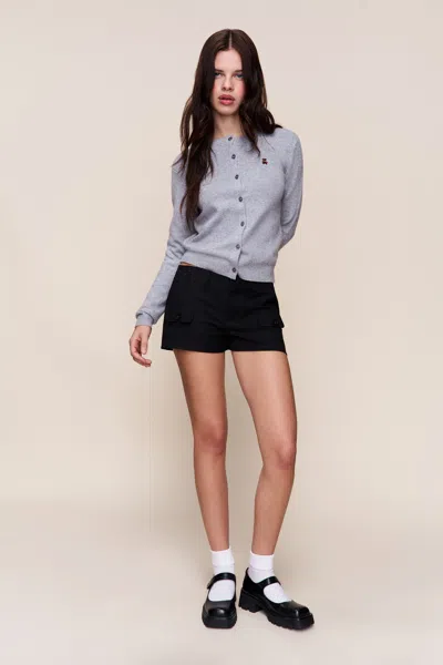 Danielle Guizio Ny June Relaxed Wool Cardigan In Gray