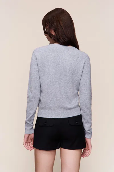 Danielle Guizio Ny June Relaxed Wool Cardigan In Gray