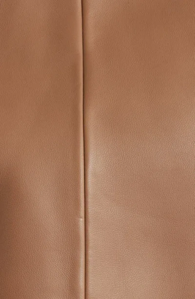 Hugo Boss Boss Satela Double Breasted Leather Jacket In Neutral