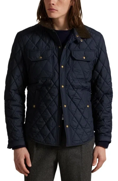 Polo Ralph Lauren Beaton Quilted Water-repellant Snap-front Jacket In Blue