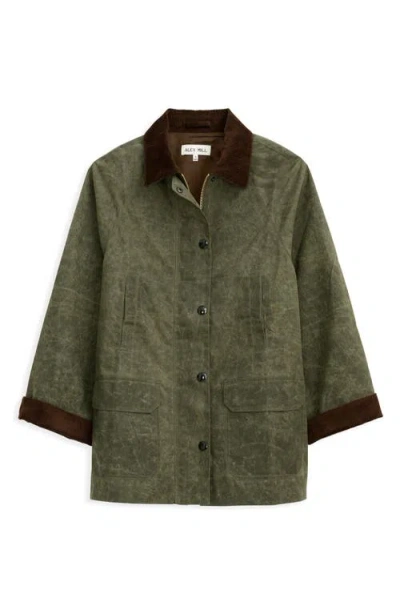 Alex Mill Chiltern Street Jacket In Waxed Cotton Olive In Green