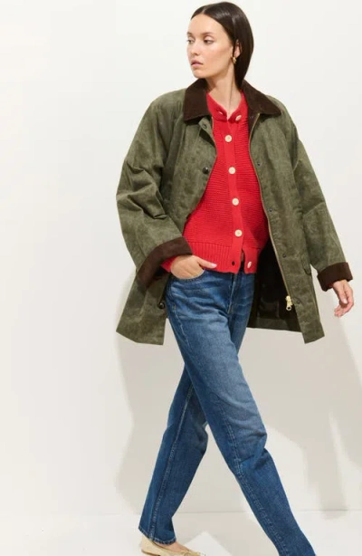 Alex Mill Chiltern Street Jacket In Waxed Cotton Olive In Green