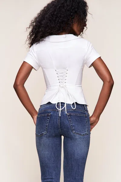 Danielle Guizio Ny Lia Buttondown Corset In White