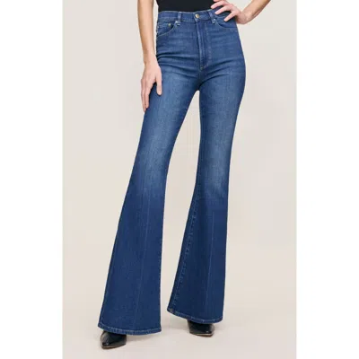 Dl1961 Rachel High Rise Flare Jeans In Santa Monica In Blue
