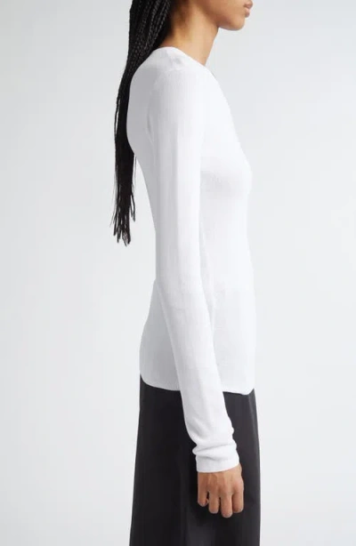 Totême Classic Long-sleeve Lyocell And Cotton T-shirt In White