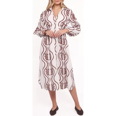 Petal And Pup Petal & Pup Lira Long Sleeve Midi Shirtdress In Multi