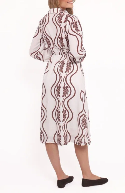 Petal And Pup Petal & Pup Lira Long Sleeve Midi Shirtdress In Multi