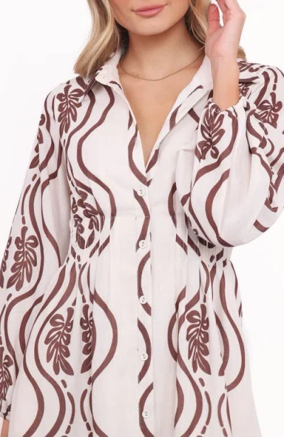 Petal And Pup Petal & Pup Lira Long Sleeve Midi Shirtdress In Multi