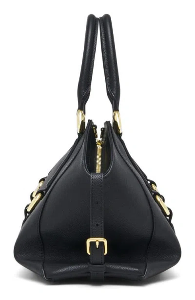 Alexander Mcqueen Mcqueen Medium Farringdon Leather Satchel In Black