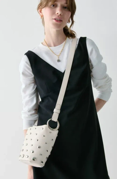 Kate Spade New York Halo Stud Fine Grain Leather Crossbody Bag In Neutral