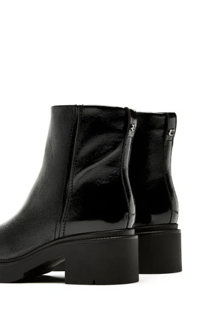 La Canadienne Alec Crinkle Leather Lug-sole Ankle Booties In Black
