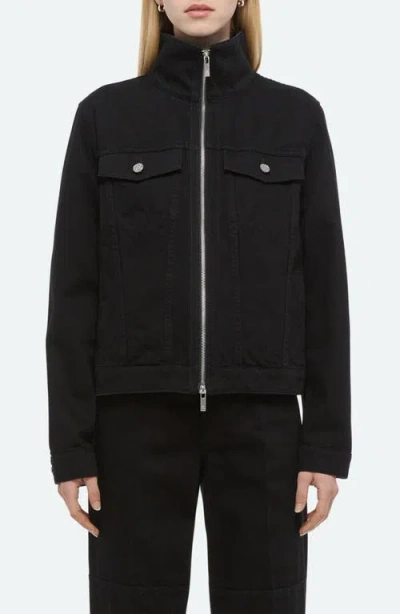 Helmut Lang Funnel Neck Trucker Jacket In Black