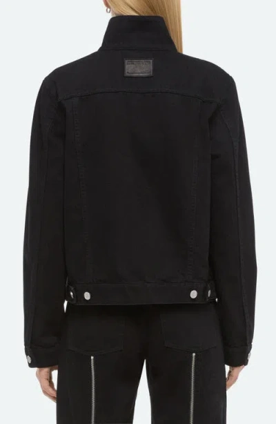Helmut Lang Funnel Neck Trucker Jacket In Black