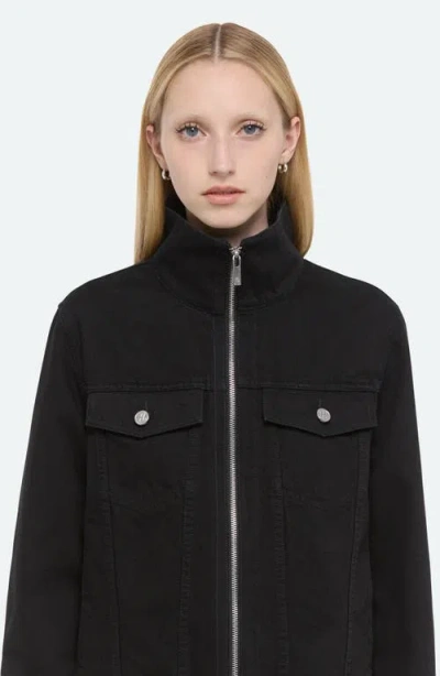 Helmut Lang Funnel Neck Trucker Jacket In Black
